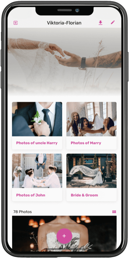 weddies wedding photo app collect photos from guests